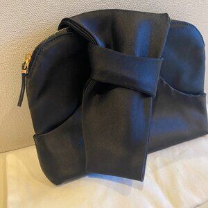 THE ROW Satin Black Evening Clutch